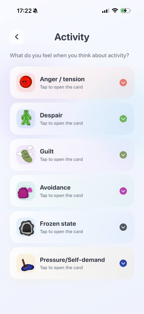 PainFlow daily check-in screen